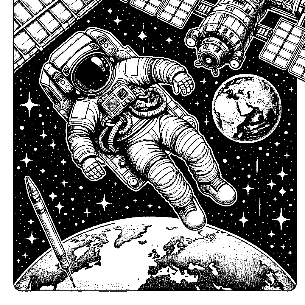 An Astronaut Floating In Space