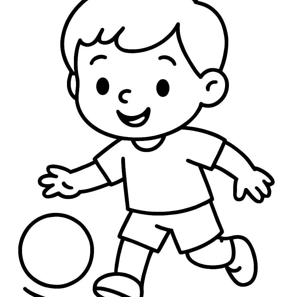 A Child Bouncing A Ball