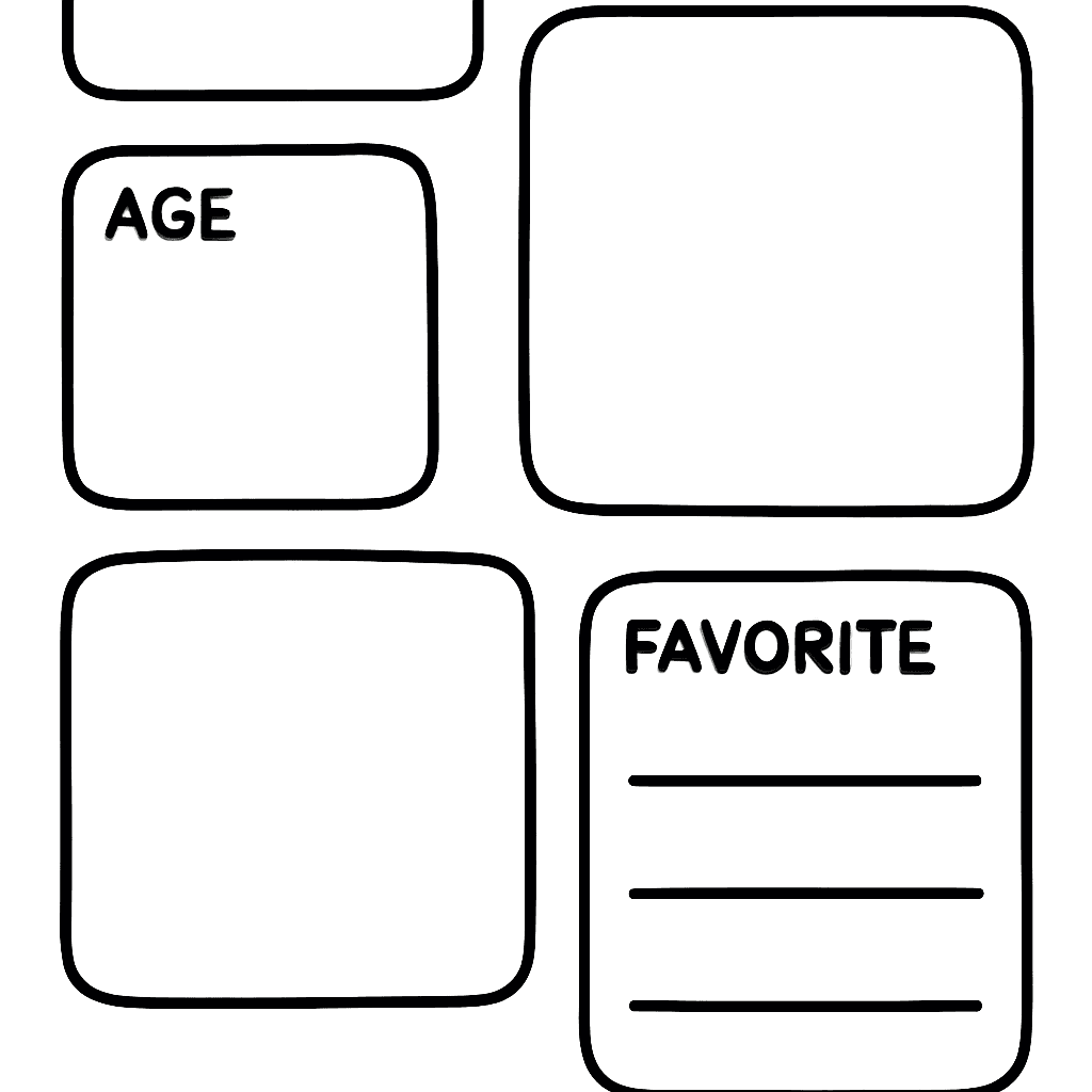 An All About Me Poster Template With Spaces For Name, Age, Favorite Things, And A Self-portrait Frame