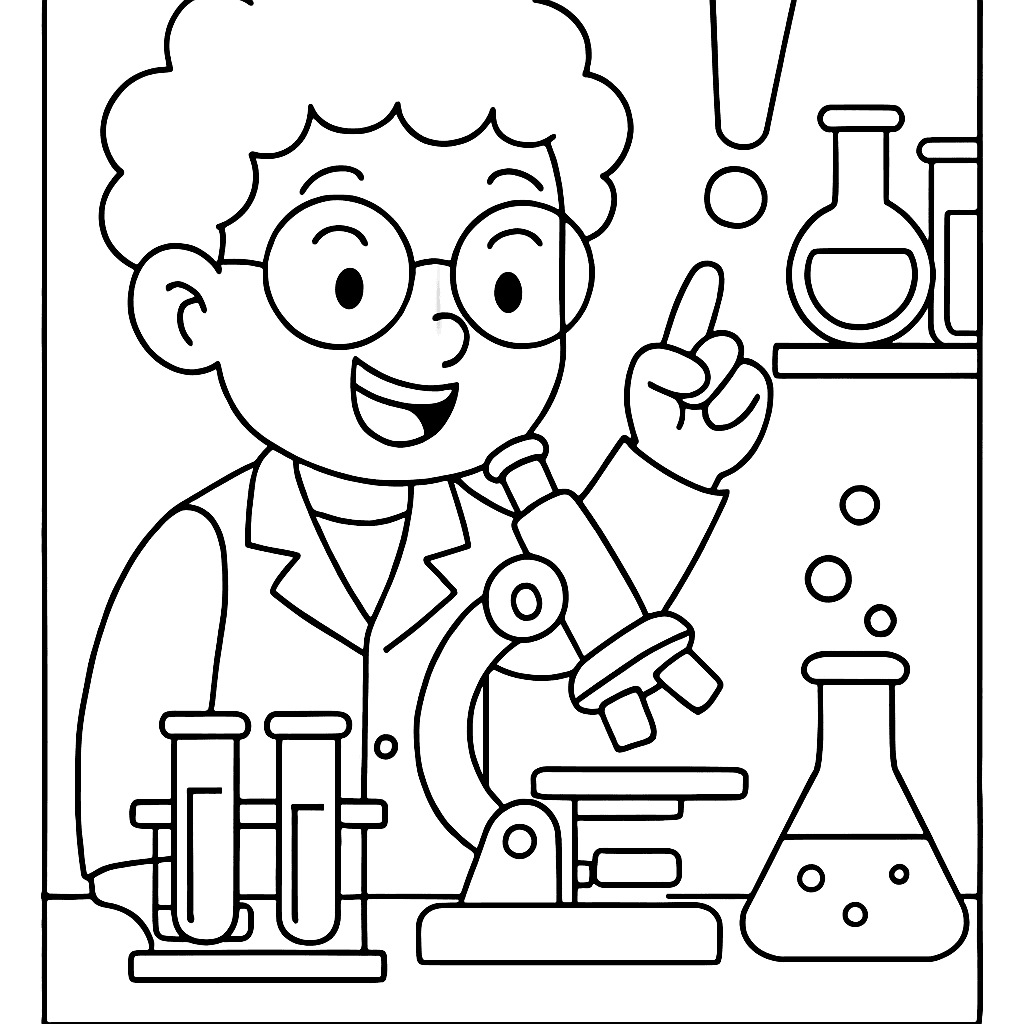 A Scientist In A Laboratory Making A Discovery With Microscopes And Test Tubes