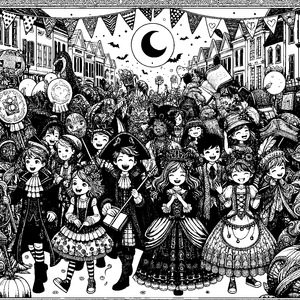 Children In Costumes Dressed As Their Favorite Book Characters At A Book Parade