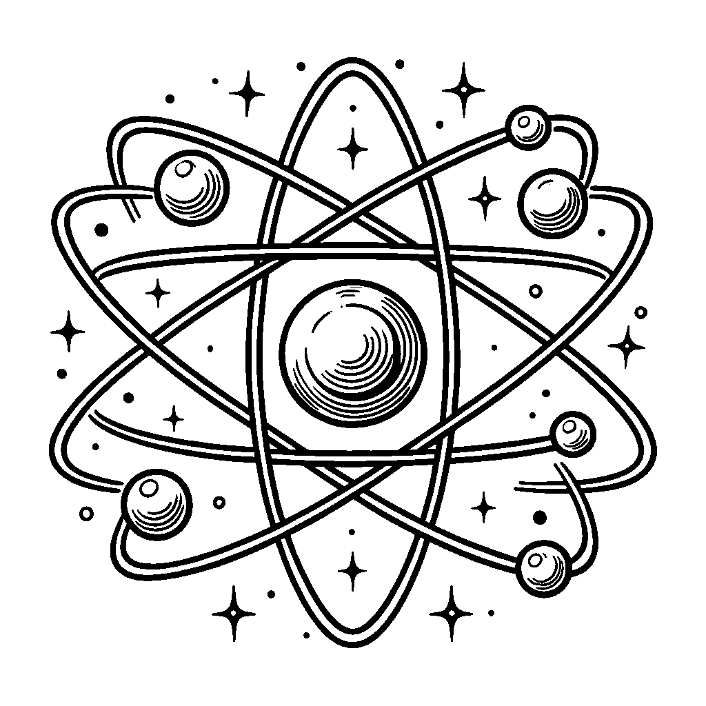 An Atom With Orbiting Electrons