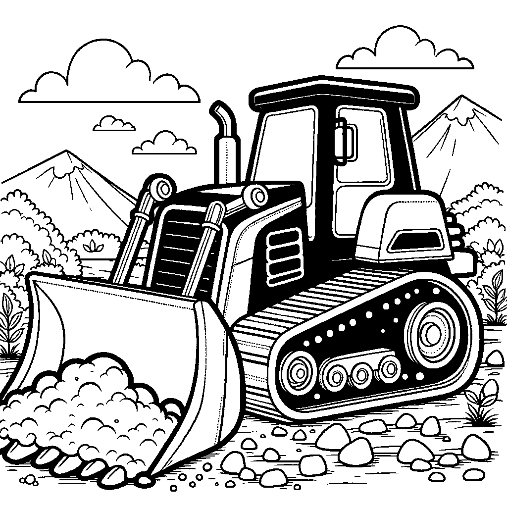 A Bulldozer Pushing Dirt