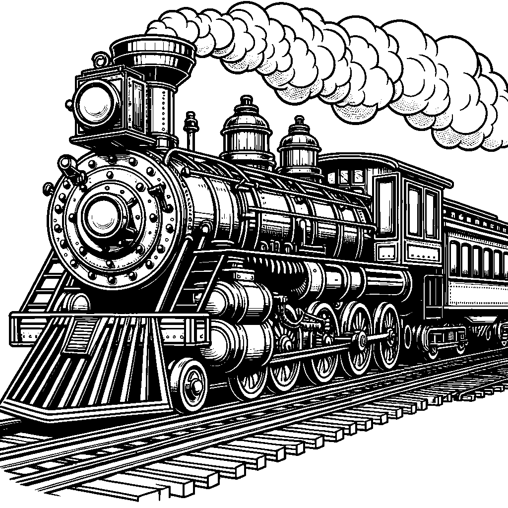 A Steam Train On Tracks