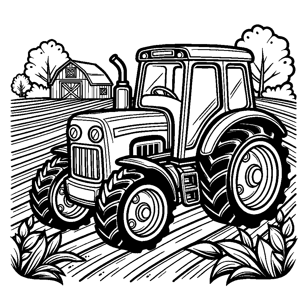 A Tractor On A Farm