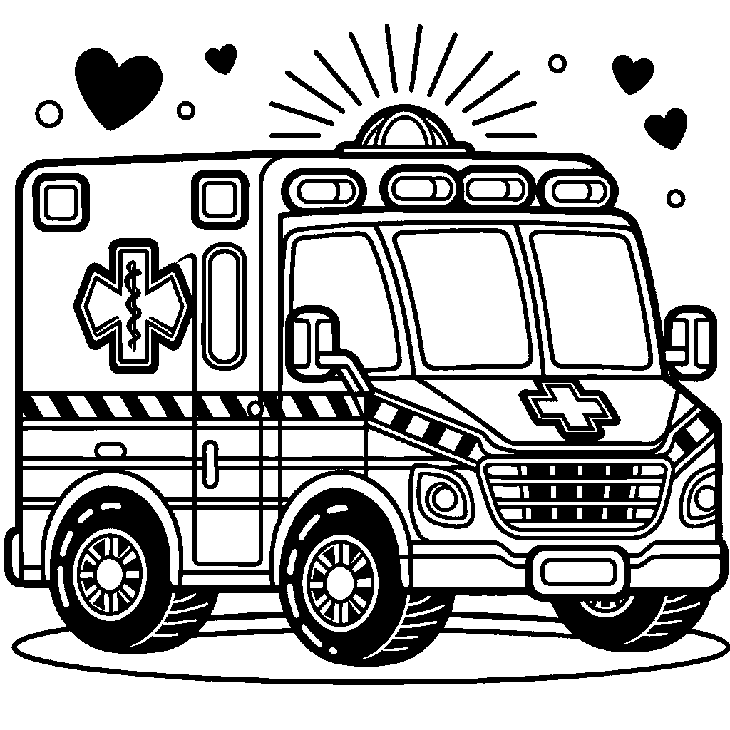 An Ambulance Racing With Lights Flashing