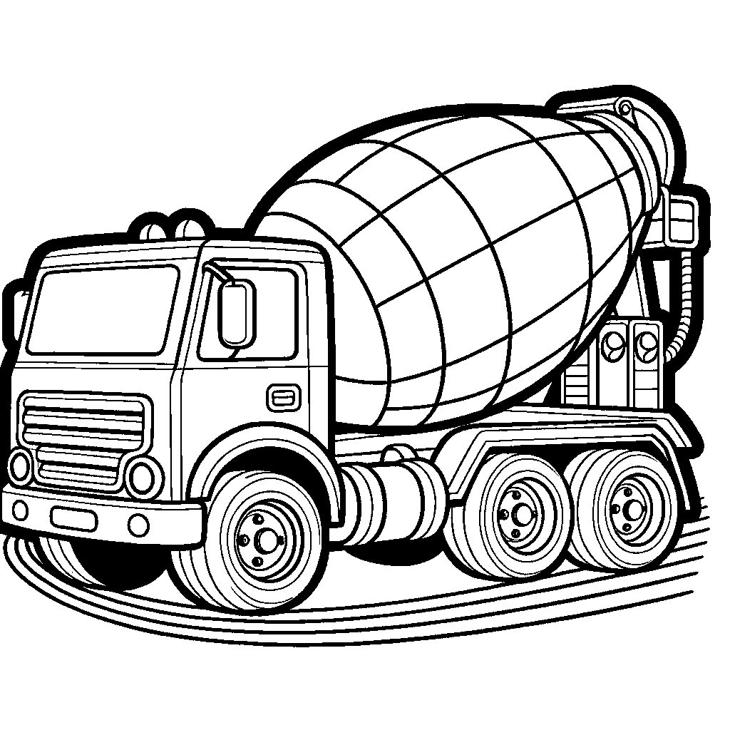 A Cement Mixer Truck Spinning Its Drum