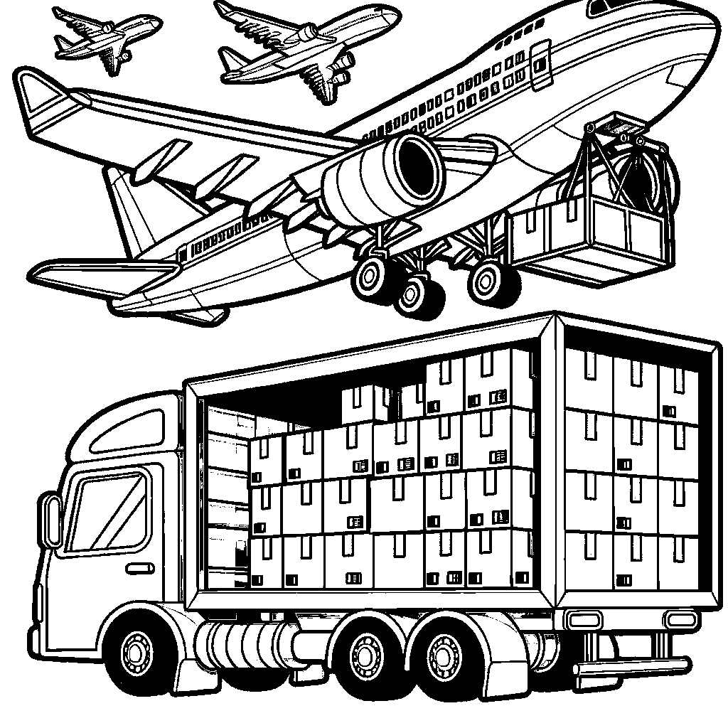 A Cargo Plane Being Loaded With Boxes