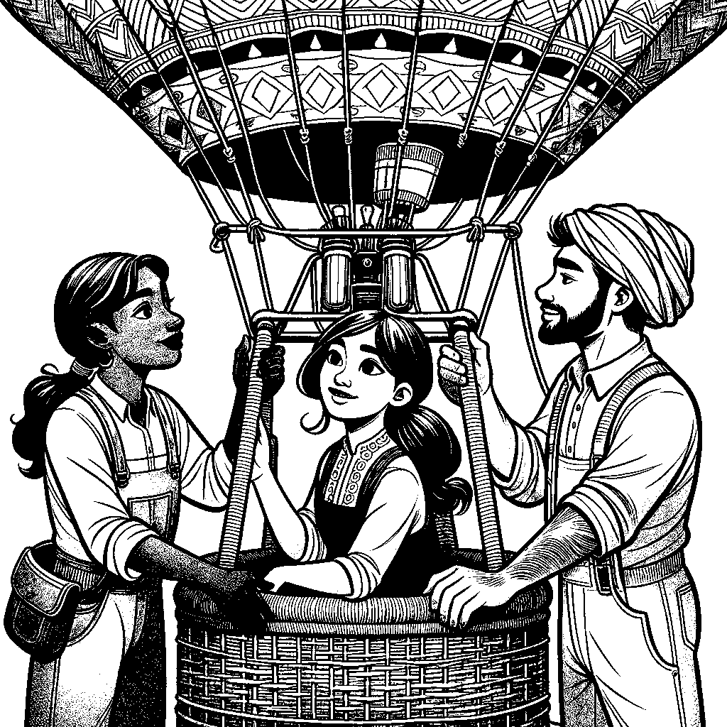 A Hot Air Balloon Crew Preparing For Launch