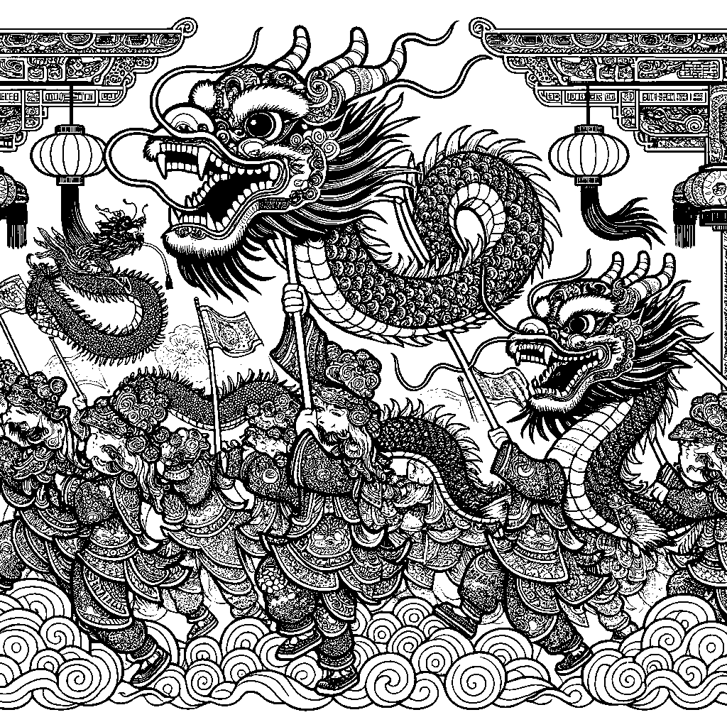 A Chinese Dragon Dance For Lunar New Year
