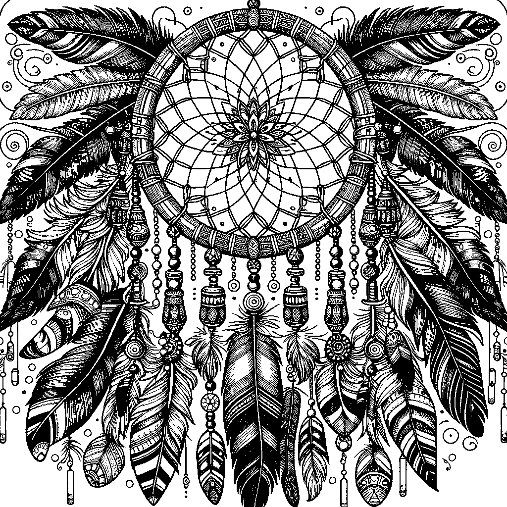 A Native American Dreamcatcher With Feathers